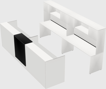 Shared u-shaped reception desks