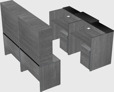 Shared u-shaped reception desks