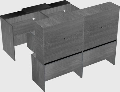 Shared u-shaped reception desks