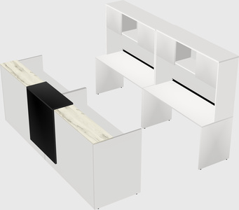 Shared u-shaped reception desks