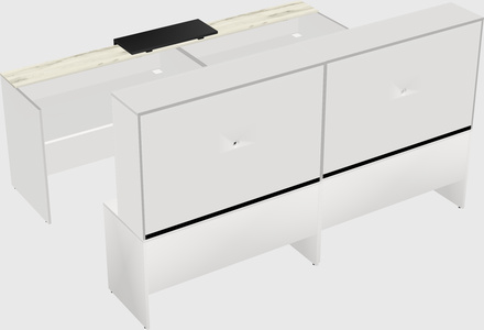 Shared u-shaped reception desks