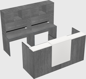 Shared u-shaped reception desks