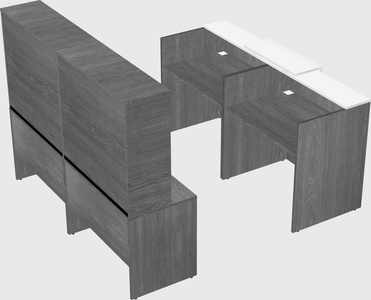 Shared u-shaped reception desks