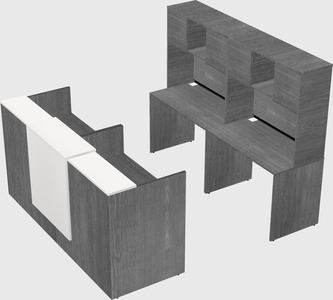 Shared u-shaped reception desks