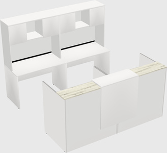 Shared u-shaped reception desks