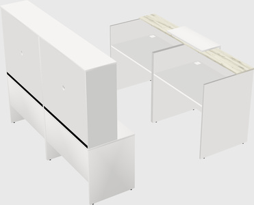 Shared u-shaped reception desks