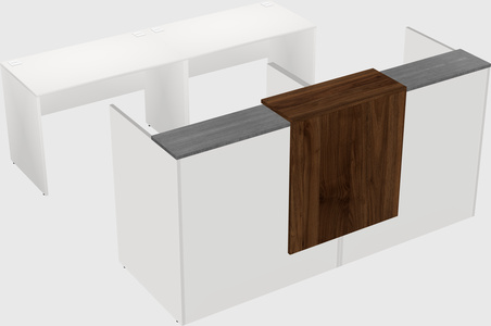 Shared u-shaped reception desks