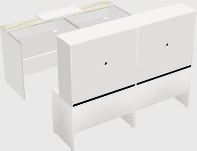 Shared u-shaped reception desks