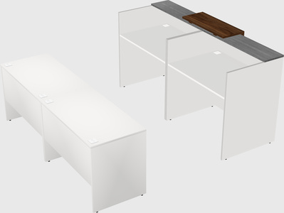 Shared u-shaped reception desks