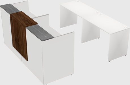 Shared u-shaped reception desks