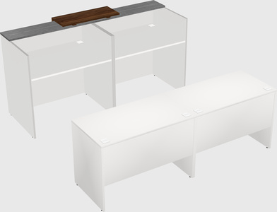 Shared u-shaped reception desks