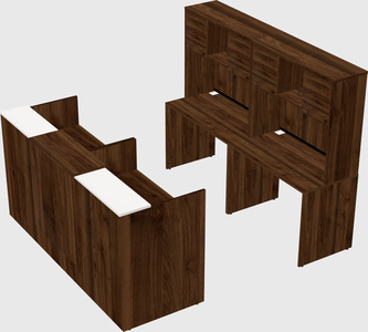 Shared u-shaped reception desks
