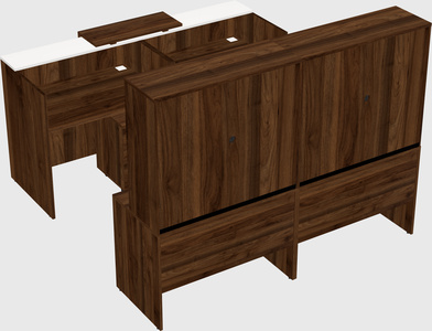 Shared u-shaped reception desks