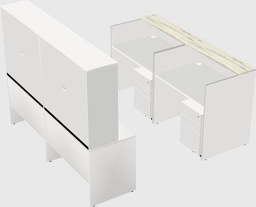 Shared u-shaped reception desks