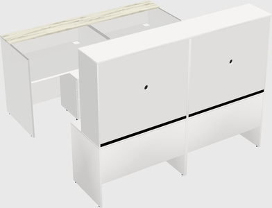 Shared u-shaped reception desks