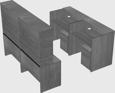 Shared u-shaped reception desks