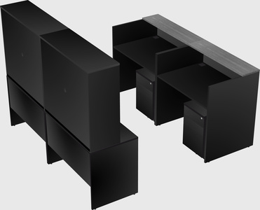 Shared u-shaped reception desks