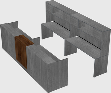 Shared u-shaped reception desks