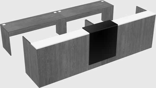 Shared u-shaped reception desks