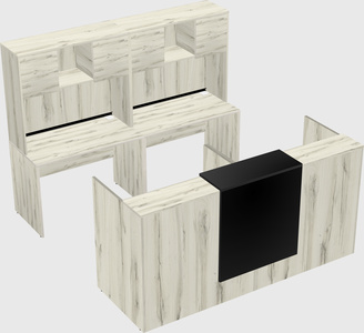 Shared u-shaped reception desks