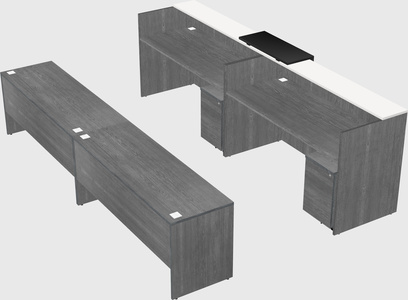 Shared u-shaped reception desks