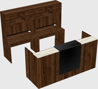 Shared u-shaped reception desks