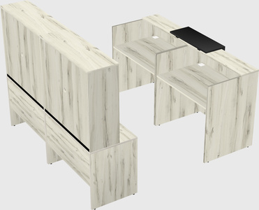Shared u-shaped reception desks