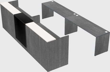 Shared u-shaped reception desks