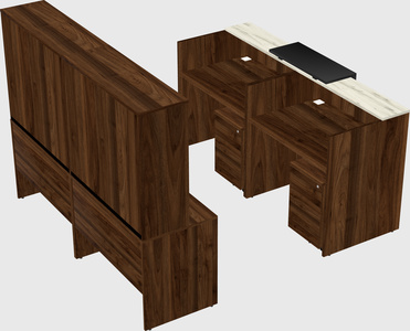 Shared u-shaped reception desks
