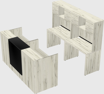 Shared u-shaped reception desks