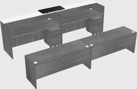 Shared u-shaped reception desks