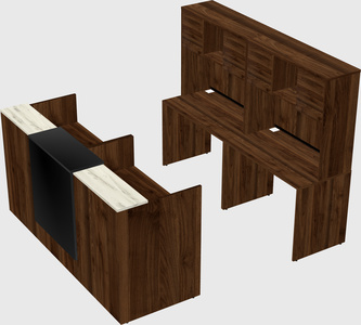 Shared u-shaped reception desks