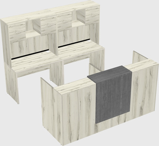 Shared u-shaped reception desks
