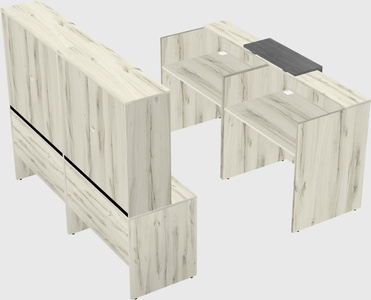 Shared u-shaped reception desks