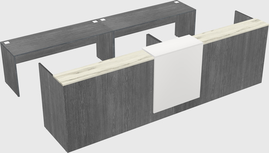 Shared u-shaped reception desks