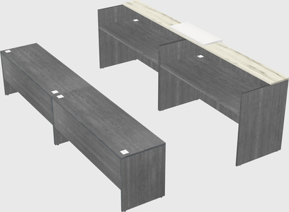 Shared u-shaped reception desks