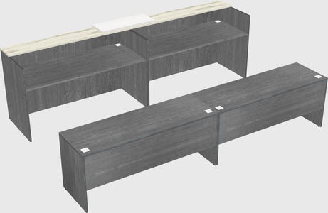 Shared u-shaped reception desks