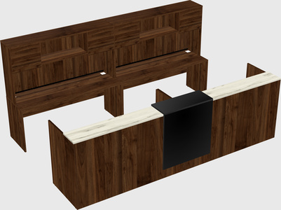 Shared u-shaped reception desks