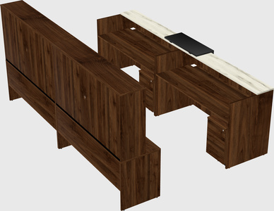 Shared u-shaped reception desks