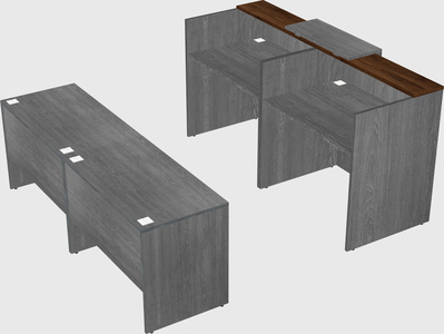 Shared u-shaped reception desks