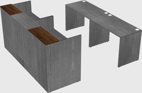 Shared u-shaped reception desks
