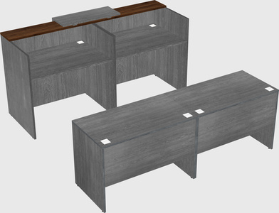 Shared u-shaped reception desks
