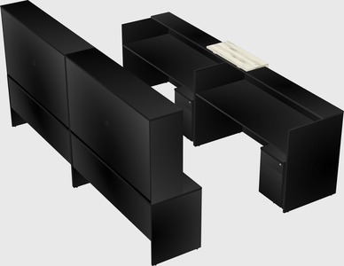 Shared u-shaped reception desks