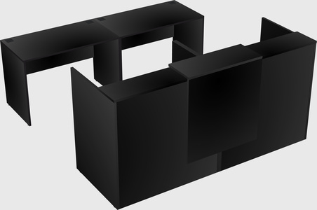 Shared u-shaped reception desks