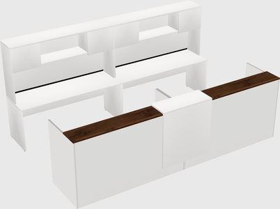 Shared u-shaped reception desks