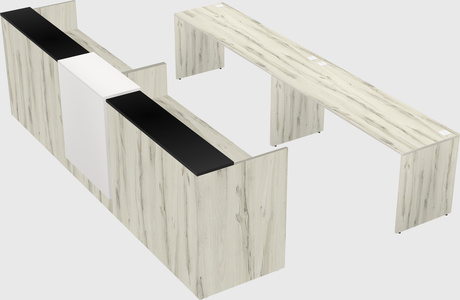Shared u-shaped reception desks