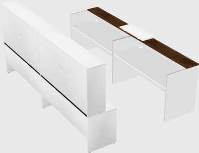 Shared u-shaped reception desks