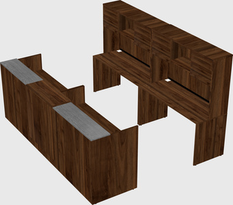 Shared u-shaped reception desks