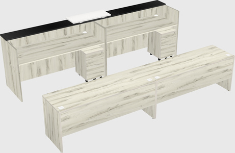 Shared u-shaped reception desks