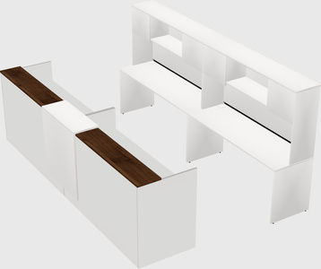 Shared u-shaped reception desks